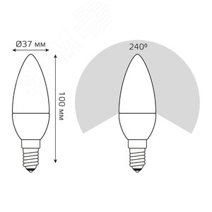 Лампа светодиодная LED 7 Вт 470 лм 4100К свеча нейтральный E14 AC 220В (промоупаковка 3 лампы) Elementary Gauss