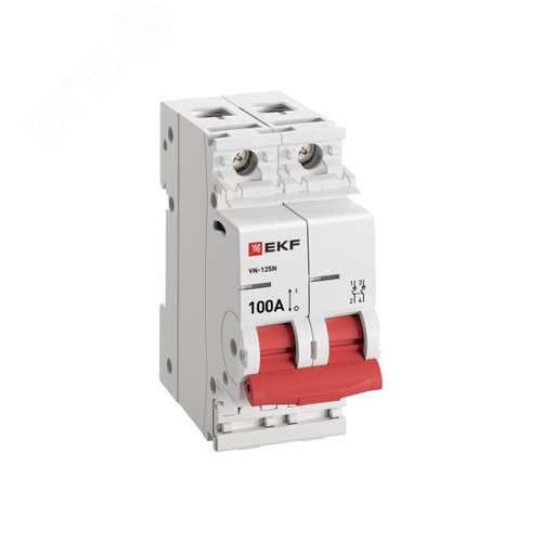 Выключатель нагрузки (ВН) двухполюсный 2P 100А ВН-125N S1252100 PROXIMA EKF