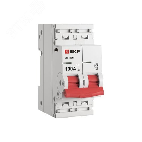 Выключатель нагрузки (ВН) двухполюсный 2P 100А ВН-125N S1252100 PROXIMA EKF