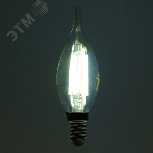 Лампа светодиодная LED 8вт Е14 дневной свеча на ветру FILAMENT .PRO