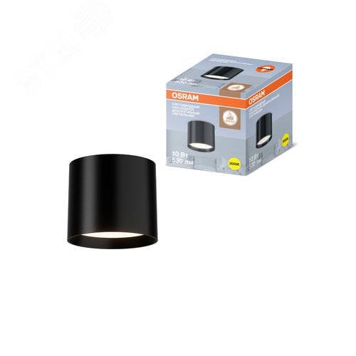 Накладной декоративный светильник OSRAM ДПО 10Вт 3000К 530Лм IP20 черный