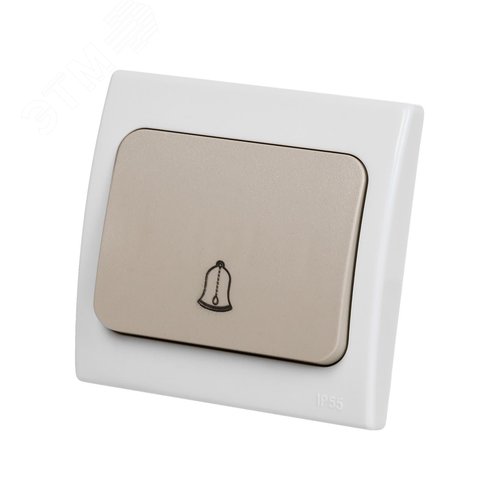 Кнопка звонковая скрытой установки IP54 6A серая Вуокса