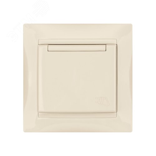 Розетка 2П+З 16А 250В IP44 с крышкой сл. кость Лама
