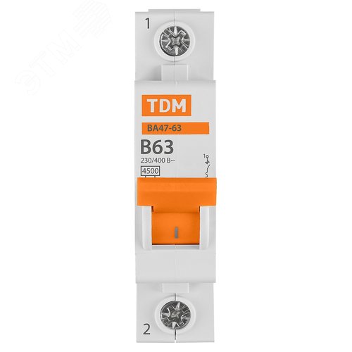 Авт. выкл.ВА47-63 1Р 63А 4,5кА х-ка B TDM