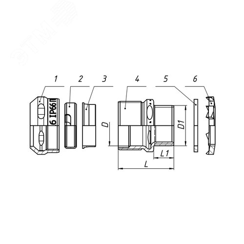 Муфта вводная М32Т32 IP66 ГОФРОМАТИК