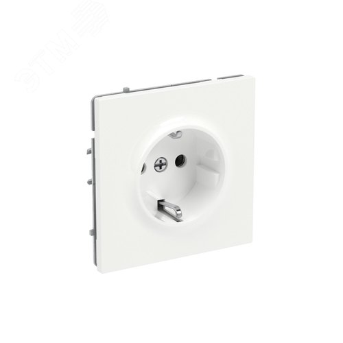 Розетка силовая, 2P+E, с заземлением без з/ш, KANT, белая магнолия