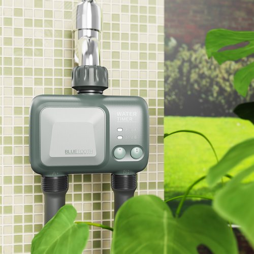 Умный таймер UST-A400 2C/WF IP65 GATEWAY OLIVE Wi-Fi+Bluetooth для автоматического полива. 2 канала. Шлюз в/к. ТМ Uniel