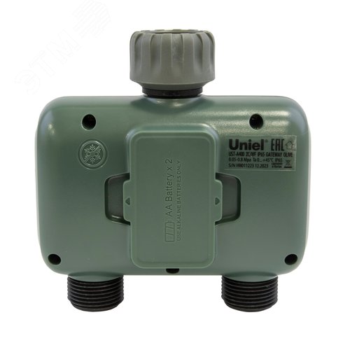 Умный таймер UST-A400 2C/WF IP65 GATEWAY OLIVE Wi-Fi+Bluetooth для автоматического полива. 2 канала. Шлюз в/к. ТМ Uniel