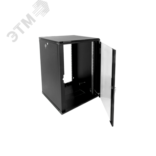 Шкаф телекоммуникационный настенный сварной 12U (600 х 350) съёмные стенки, дверь стекло, чёрный