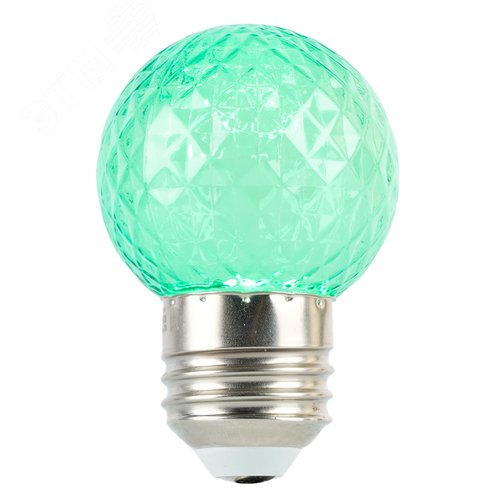 Лампа светодиодная LED 1вт Е27 зеленый прозрачный шар