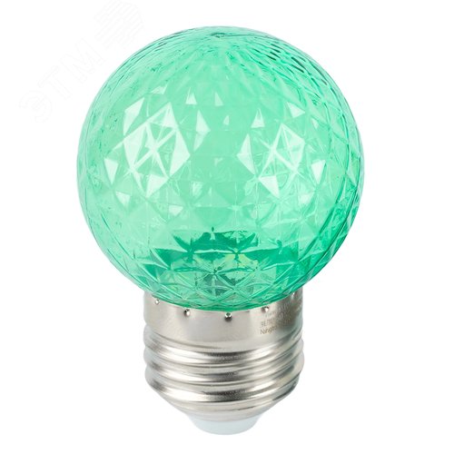 Лампа светодиодная LED 1вт Е27 зеленый прозрачный шар