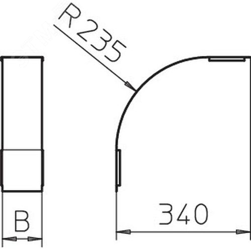 Крышка вертикальной внешней секции 90°, B=100 мм, h=110 мм, FS (DBV 110 100 F FS)