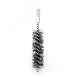 Щетка ёрш Д30х100х160 сталь 0,30, посадка 1/2'' резьба BSW очистка котлов теплообменников дымоходов