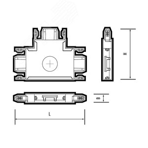 Коннектор черный T-обр. MTR16 CT-BL