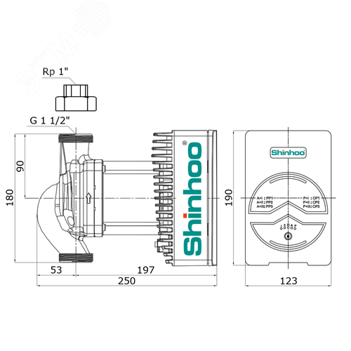 Насос циркуляционный MEGA+ 25-12 1x230V