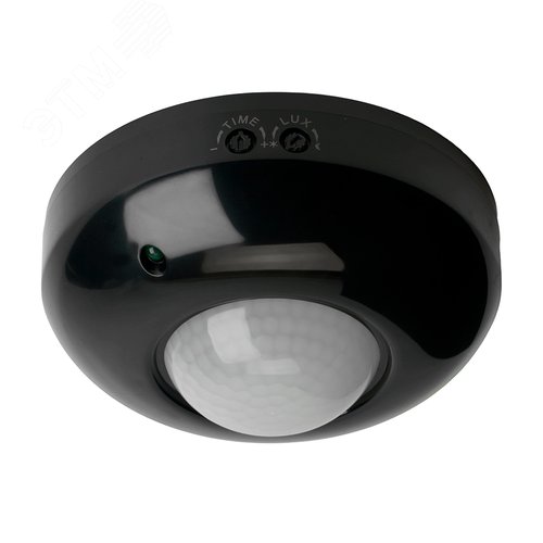 Датчик движения ИК потолочный 1200w 360 градусов 6м IP20 черный