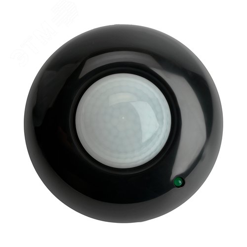 Датчик движения ИК потолочный 1200w 360 градусов 6м IP20 черный