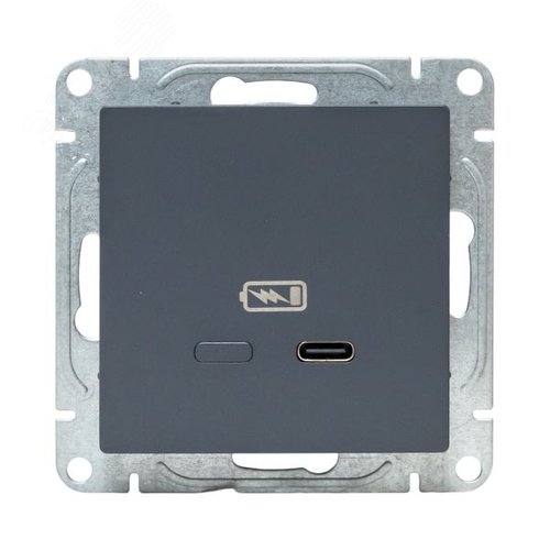 Механизм розетки USB-С быстрая графит Эпика EKF