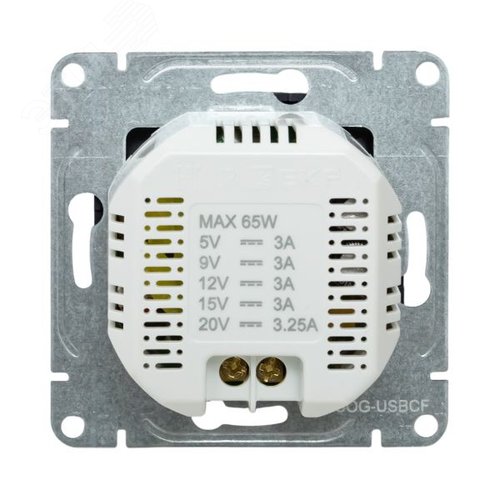 Механизм розетки USB-С быстрая графит Эпика EKF