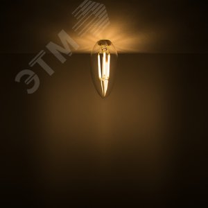 Лампа светодиодная филаментная LED 4.5 Вт 400 лм 2700К свеча теплый E14 AC 220В прозрачная колба Basic
