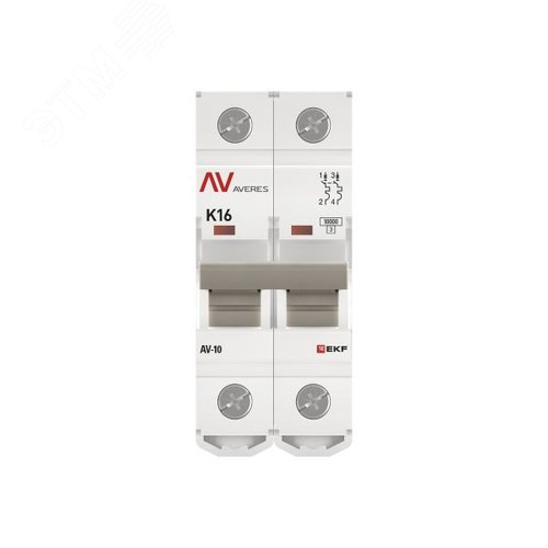 Выключатель автоматический AV-10 2P 16A (K) 10kA AVERES