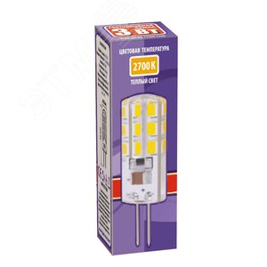 Лампа светодиодная LED 3Вт G4 200Лм теплый 220V/50Hz