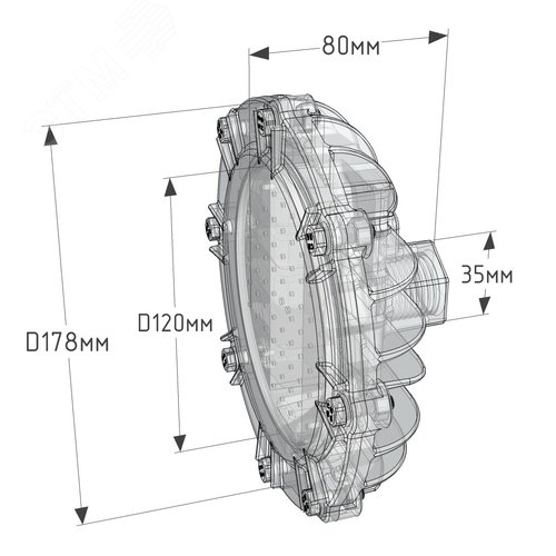 Светильник светодиодный ДСП-22Вт IP67 5000К