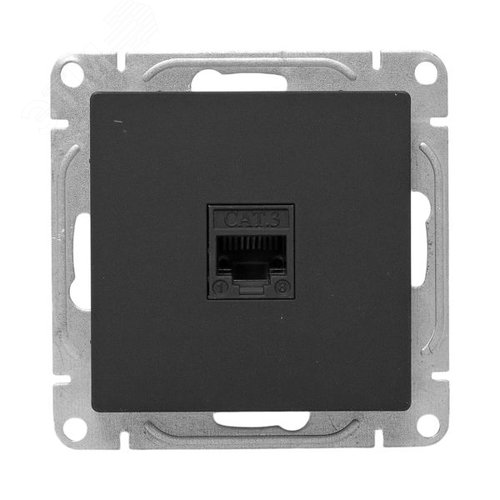 Механизм розетки RJ45 (cat6), чёрный Эпика EKF