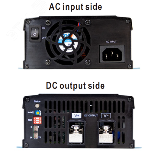 Устройство зарядное умное, AC-DC, 1209.6Вт, вход 90…264В AC127…370В DC, выход 28.8В36А, рег. вых=21…42В, изоляция 3000В AC, в кожухе, 250х158х67мм, -30…+70°С, тип АКБ свинцово-кислотный или литий-ионный, выход клеммная колодка, упр-е CANBus