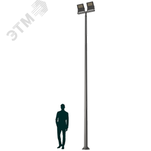 Светильник LEADER LED 2x50 D75 4000K T-POLE 5M D114 RAL9005