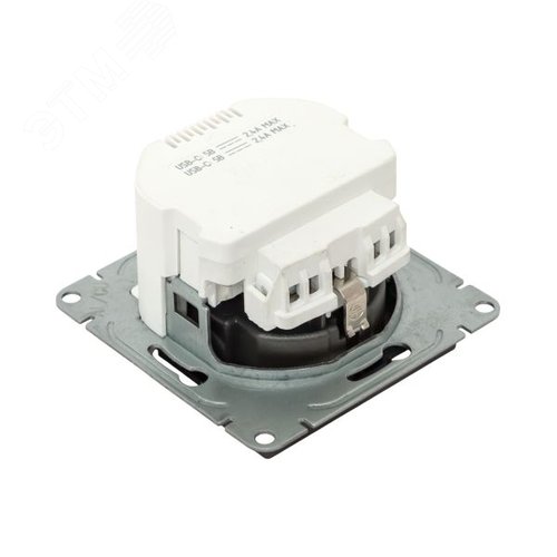 Механизм розетки с USB-C - 2шт 16А с заземлением со шторками мокко Эпика EKF