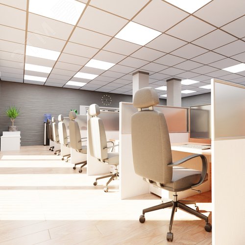Светильник светодиодный потолочный универсальный ДВО 40 Вт Белый свет 4000K Рассеиватель матовый В комплекте с источником питания Корпус белый ULP-Q109 6060-40W/4000K WHITE