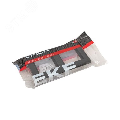 Эпика Рамка 2-местная IP44 черный пластик EKF