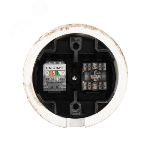 Розетка телефонная RJ11 + компьютерная RJ45 мраморная Болонь TDM