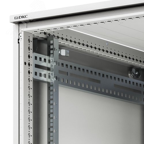 Шкаф напольный разобранный 19'' IT-CQE-N 47U 600x1000 мм, крыша с вырубкой, дверь перф. и двойная перф., двойные боковые панели, серый RAL7035