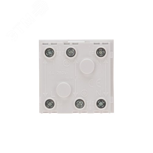 Розетка электрическая 45x45, CEE 7/4, 2K+3, 16A, белая