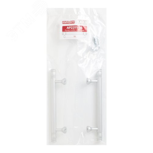 Ручка-скоба мебельная StahlBuro AP2311-96 2шт., W матовый белый хром