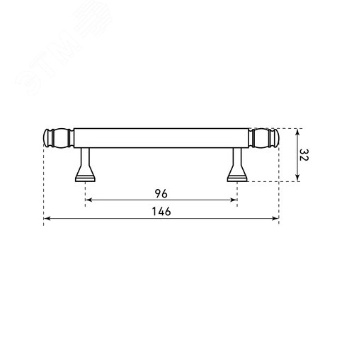 Ручка-скоба мебельная StahlBuro AP2311-96 2шт., W матовый белый хром