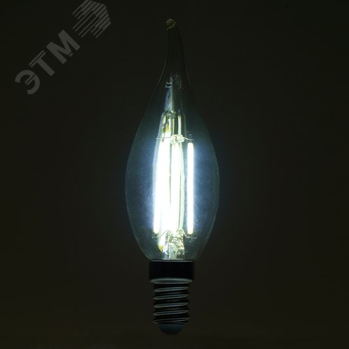 Лампа светодиодная LED 6вт Е14 дневной свеча на ветру FILAMENT .PRO