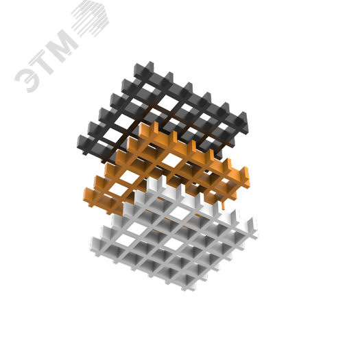 Светильник светодиодный DL-Grill CRI90 для потолка Грильято 75х75 мм с шириной ламели 15 мм 10 Вт 3000 К 60x60x60 мм RAL7024 серый муар