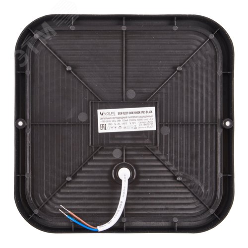 Светильник светодиодный ULW-Q229 24W/4000K IP65 BLACK влагозащищенный. Квадрат. Белый свет (4000K). 190?190?37мм. Корпус черный