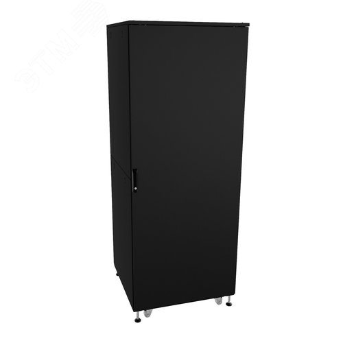 Шкаф напольный разобранный 19'' IT-CQE-N 47U 600x600 мм, крыша с вырубкой, сплошная металл и сплошная металл, двойные боковые панели, черный RAL9005