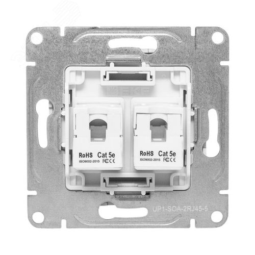 Эпика Механизм розетки RJ45 - 2шт (cat5) алюминий EKF