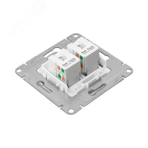 Эпика Механизм розетки RJ45 - 2шт (cat5) алюминий EKF