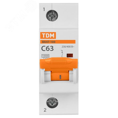 Выключатель автоматический ВА47-100 однополюсной 63А 10кА характеристика С