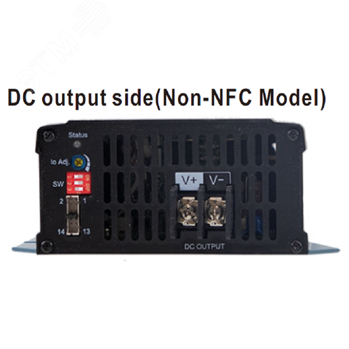 Устройство зарядное умное, AC-DC, 456.96Вт, вход 90…264В AC127…370В DC, выход 57.6В6.8А, рег. вых=42…80В, изоляция 3000В AC, в кожухе, 205х135х55мм, -30…+70°С, тип АКБ свинцово-кислотный или литий-ионный, выход клеммная колодка, упр-е CANBus