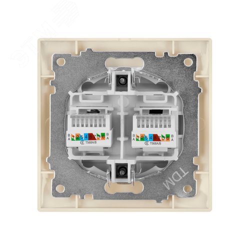 Розетка компьютерная двойная RJ45 сл. кость Лама