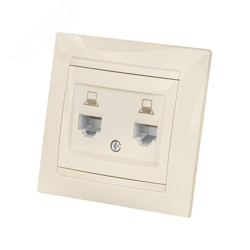 Розетка компьютерная двойная RJ45 сл. кость Лама