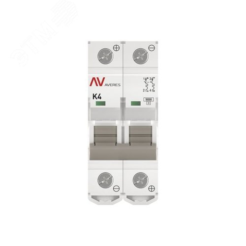 Выключатель автоматический AV-10 DC 2P 4A (K) 10kA AVERES