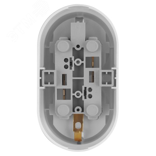 Розетка двойная 2П+3 открытой установки IP20 16А белая Ретро TDM